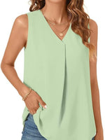 Full Size V-Neck Sleeveless Tank Top Plus Size