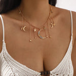 Moon & Star Charm Necklace
