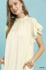 Umgee Ruffle Flutter Sleeve Dress