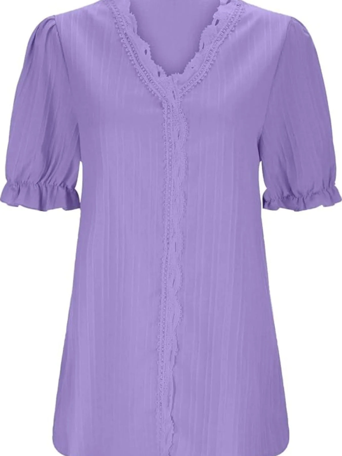 Full Size Lace Detail V-Neck Blouse Plus Size