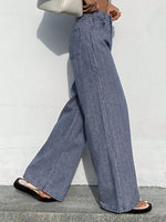 Striped Wide-Leg Jeans