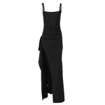 Ruched High-Slit Maxi Dress