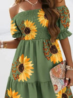 Off Shoulder Smocked Summer Dress