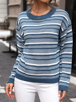 Striped Dropped Shoulder Sweater