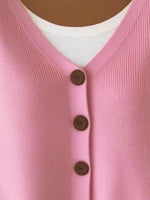 Full Size V-Neck Button-Down Knit Cardigan Plus Size