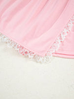 Peter Pan Lace Embellished Neck Sweatshirt and Skirt Two Piece Set