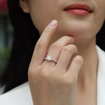 1 Carat 925 Sterling Silver Moissanite Geometric Ring