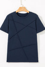 Solid Color Round Neck T Shirt