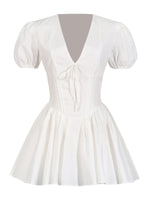 Ruffle Tiered Puff Sleeve Mini Dress
