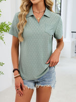 Eyelet Short Sleeve Blouse
