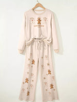 GINGERBREAD BAKERY Christmas Long Sleeve Top and Pants 2pcs Set