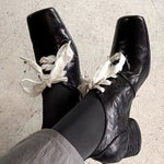 Square Toe Block Heels Pumps