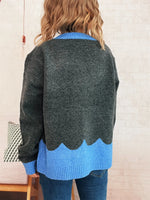 Button-Front Contrast Trim Cardigan