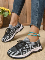 Mesh Knit Lace Up Athletic