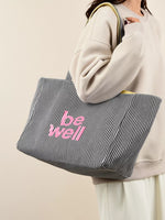Striped Canvas Duffel Bag