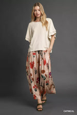 Umgee Linen Scallop Sleeve Boho Top