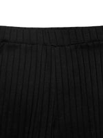 Ribbed Knit Cardigan & Wide Leg Pants Set