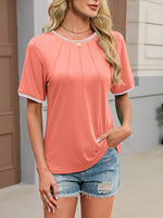 Contrast Trim Short Sleeve T-Shirt – Bright Tones