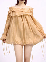 Ruffled Off-Shoulder Flounce Sleeve Blouse