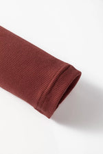 Gathered Bust Square Neck Ribbed Fit Long Sleeve Top