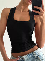 Ribbed Square Neck Tank Top