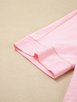 Flower Patched Exposed Seam Oversized T Shirt