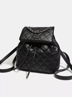Quilted Chain Flap Backpack Bag