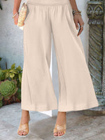 Wide-Leg Smocked Waist Pants