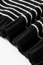 Stripe Turn-Down Johnny Collar Sweater Vest