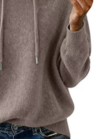 Drawstring Long Sleeve Hooded Sweater