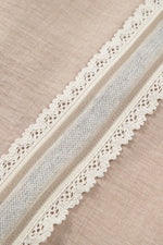 Crochet Lace Accent Pullover Rolled Short Sleeve Blouse