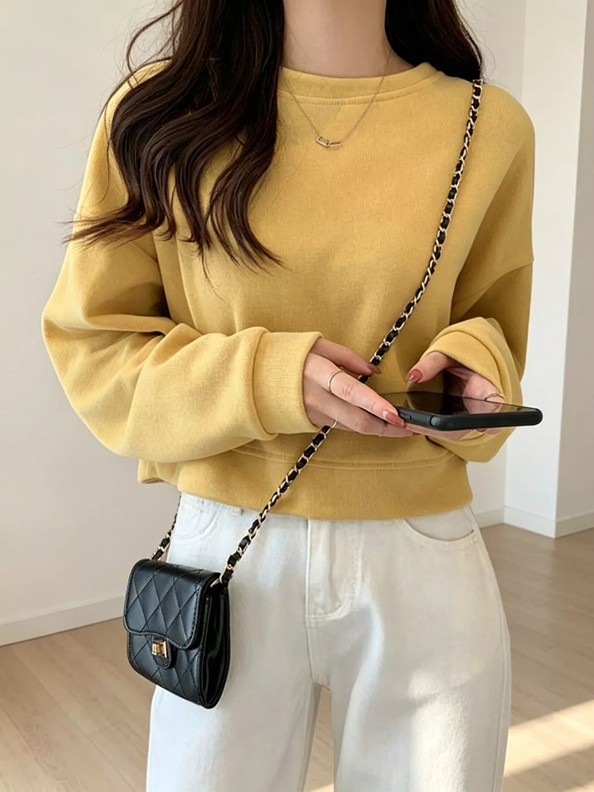 Crew NeckDrop Shoulder Sweatshirt