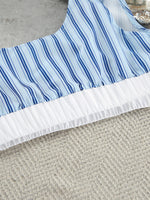 Striped Cami & Shirt and Pants Lounge Set