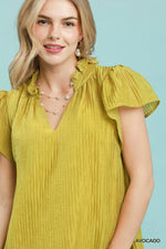 Umgee Textured Ruffle Hem Mini Dress