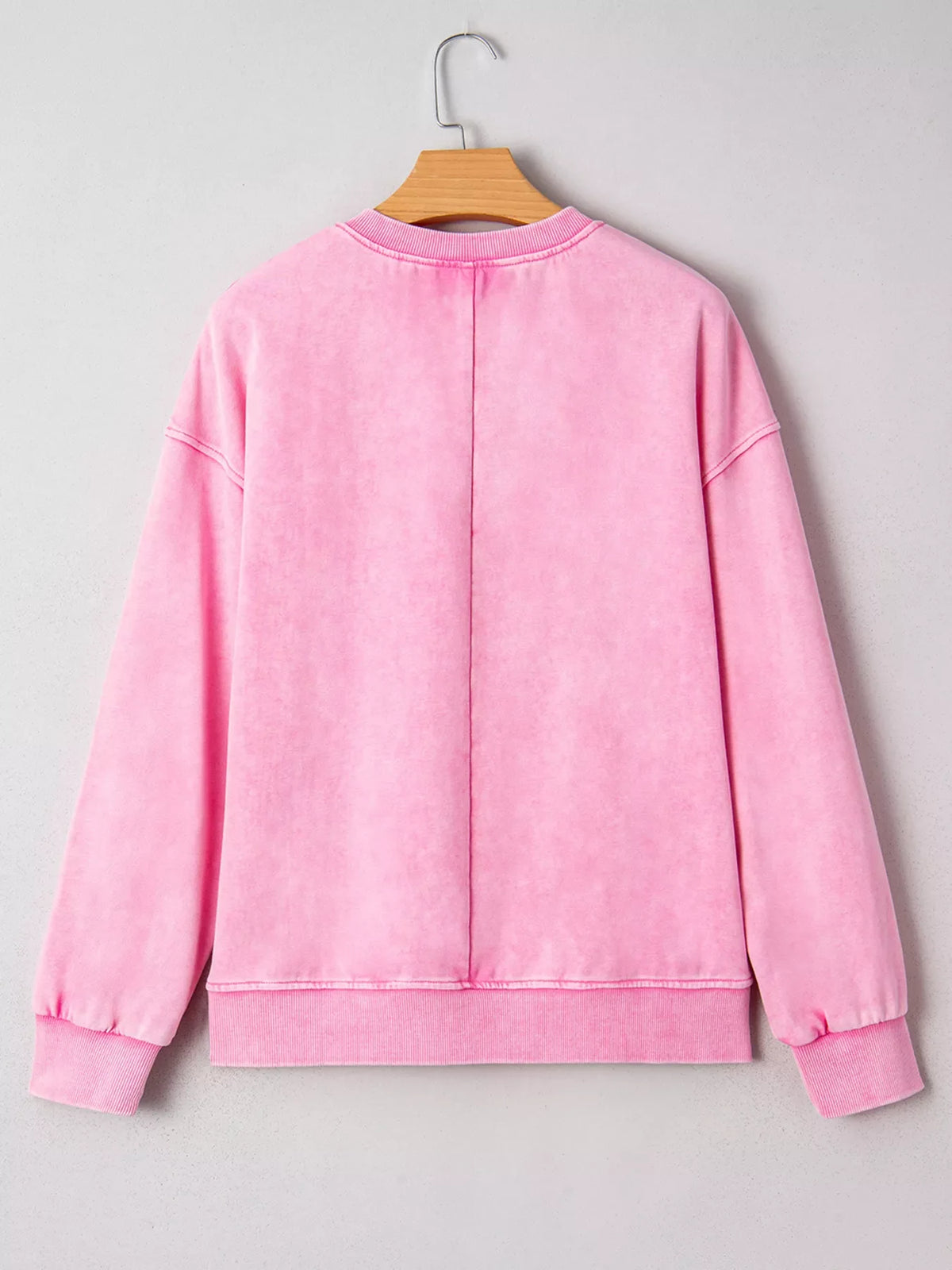 Mineral Wash Crossed Crew Neck Drop Shoulder Loose Sweatshirt