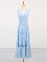 Tiered V-Neck Sleeveless Maxi Dress
