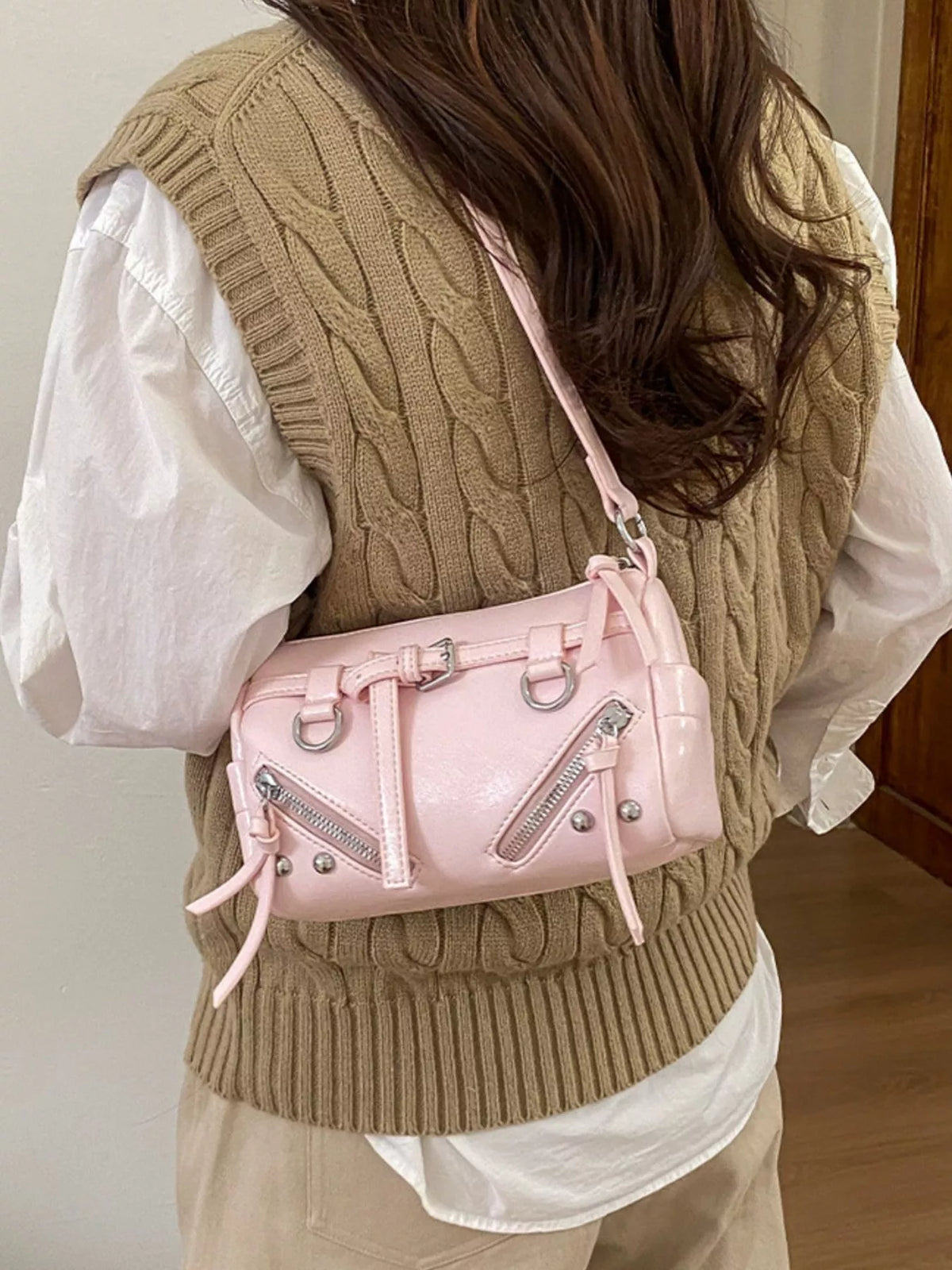 Adjustable Strap Leather Shoulder Bag
