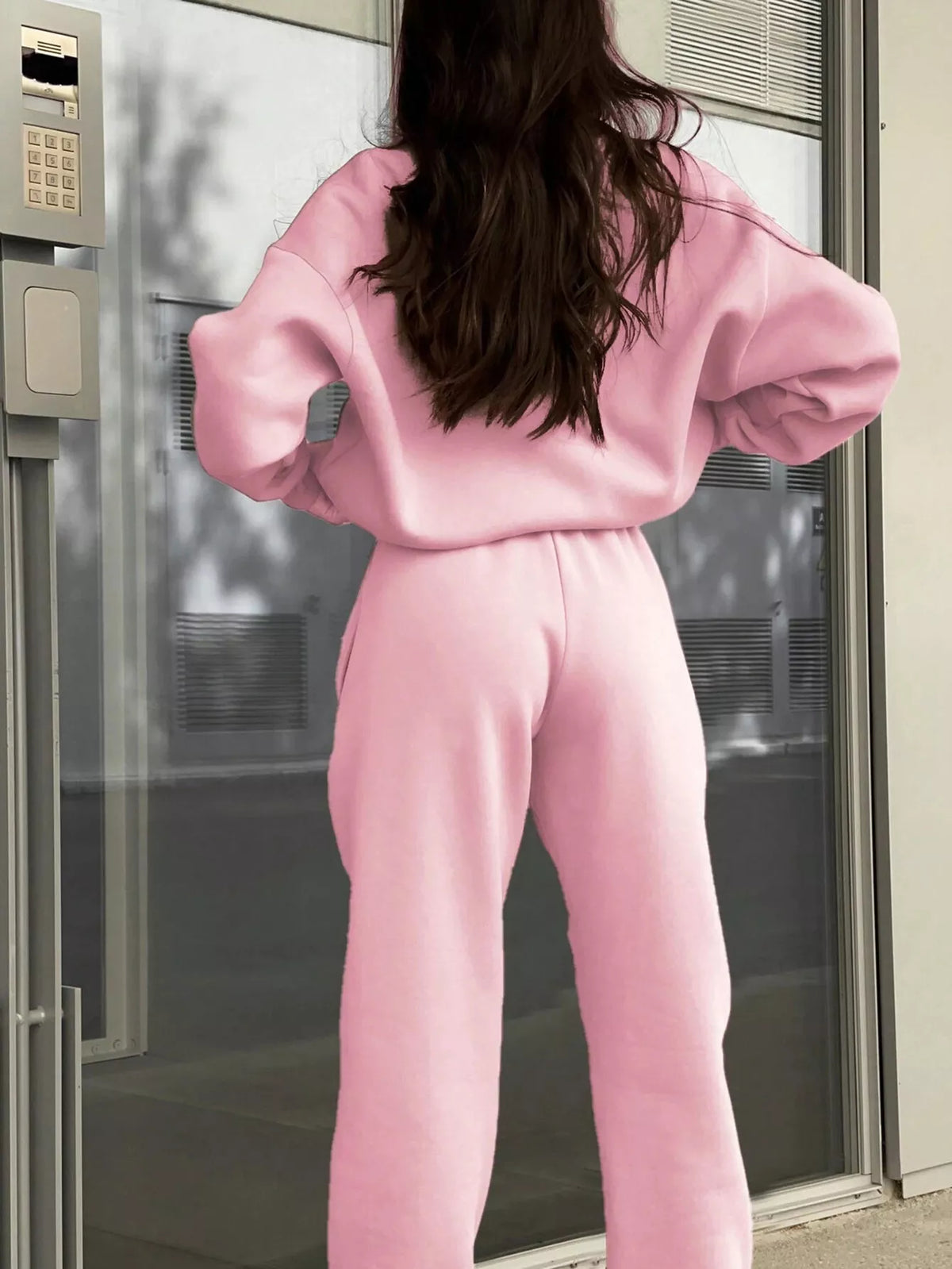 Half Zip Sweatshirt and Pants Set