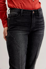 Judy Blue Mid Rise Straight Western Seam Detail Jeans