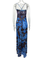 Floral Print Spaghetti Strap Maxi Dress