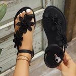 Floral Embellished Flat Sandals