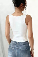 Lace Trim Fitted Tank Top