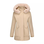 Full Size Fur Hooded Warm Winter Parka Outerwear Plus Size