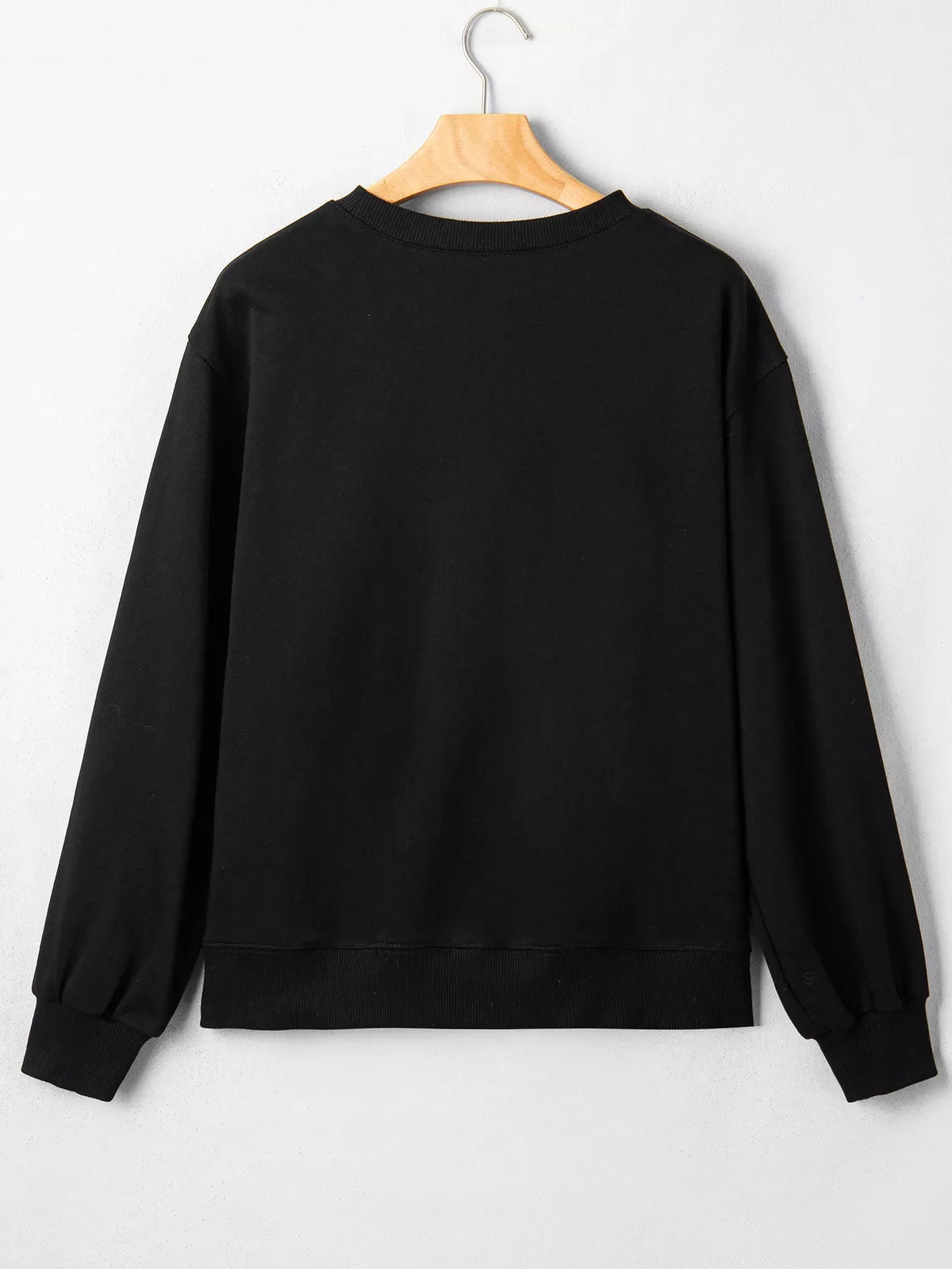 Embroidered Spooky Season Long Sleeve Round Neck Sweatshirt