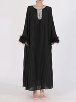 Rhinestone Long Sleeve Maxi Dress