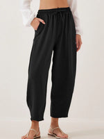 Full Size Drawstring Cropped Jogger Pants Plus Size