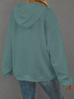 Full Size Embossed Lettering Casual Hoodie Plus Size