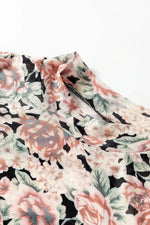 Multicolour Retro Floral Ruffle Trim Square Neck Tank Top