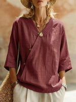 Surplice 3/4 Sleeve Blouse