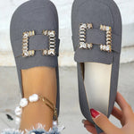 Decor Buckle Round Toe Slip-On